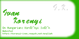 ivan korenyi business card